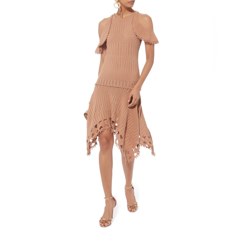 NWT Jonathan Simkhai Crochet Handkerchief Hem Dress Size M - Picture 2 of 7